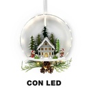 Ghirlanda metallo led con casetta bianco cm25x7x47,5
