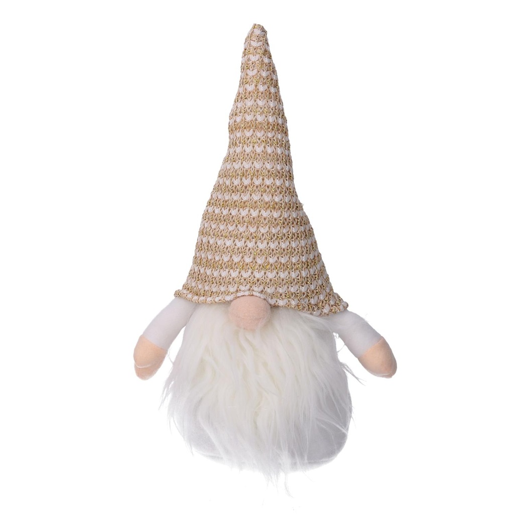 Gnomo tessuto bianco oro cm19x17h45