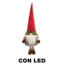 Fabric gnome with red led cm30x20h90