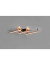 Grande Plafoniera Bacchette Legno Orientabili Vintage Doppio Led Bellari Trio Lighting