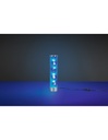 Lampada Da Tavolo Cilindro Led Rgb Rico Cromo Stoffa Microforata Con Smart Control Trio Lighting