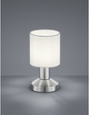 Lampada Da Tavolo Garda Nichel E Tessuto Bianco Ø9 cm Trio Lighting