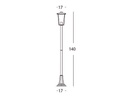 Lampada da esterno in alluminio pressofuso con diffusori in vetro trasparente ruggine