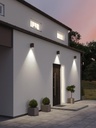 Lampada da parete in alluminio pressofuso con diffusori in vetro trasparente - 10W - 1310 lumen - Luce calda - IP65 alluminio