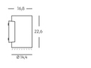 Lampada da parete in alluminio pressofuso con diffusori in vetro trasparente - 20W, 2120 lumen, luce calda grafite
