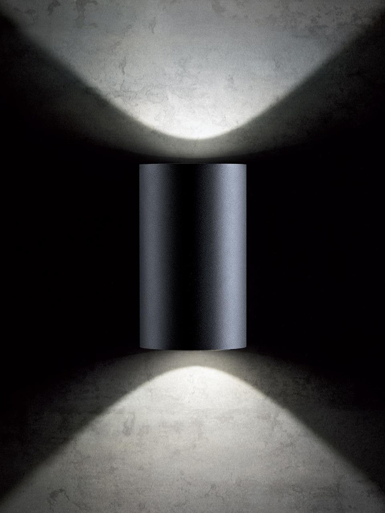 Lampada da parete in alluminio pressofuso con diffusori in vetro trasparente - Consumo 10W - Flusso luminoso 885 lumen - Classe di efficienza energetica E - Illuminazione LED COB Ø10,5mm - Temperatura di colore 3000°K - Alimentazione 230V - Classe di protezione IP65 - Potenza massima lampade 10W bianco