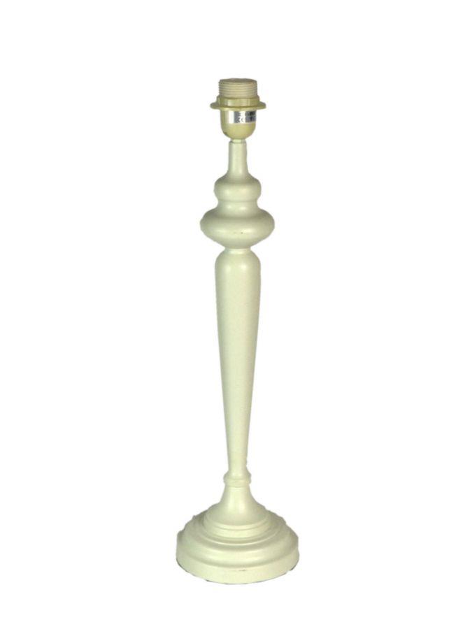 Vintage cream metal lamp 30h68 cm with gray bow