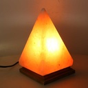 Lampada sale base legno piramide cm 13x13h22