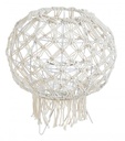 Lanterna stile vintage realizzata in macrame colore bianco 38h cm