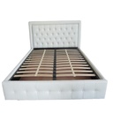 Letto matrimoniale contenitore Buttonsquare bianco testiera trapuntata con cornice