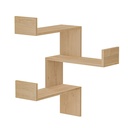 Libreria Angolare Luksa Colore Rovere 3 Livelli Capacità di Peso 20 kg H 90 x P 22 x L 60 cm