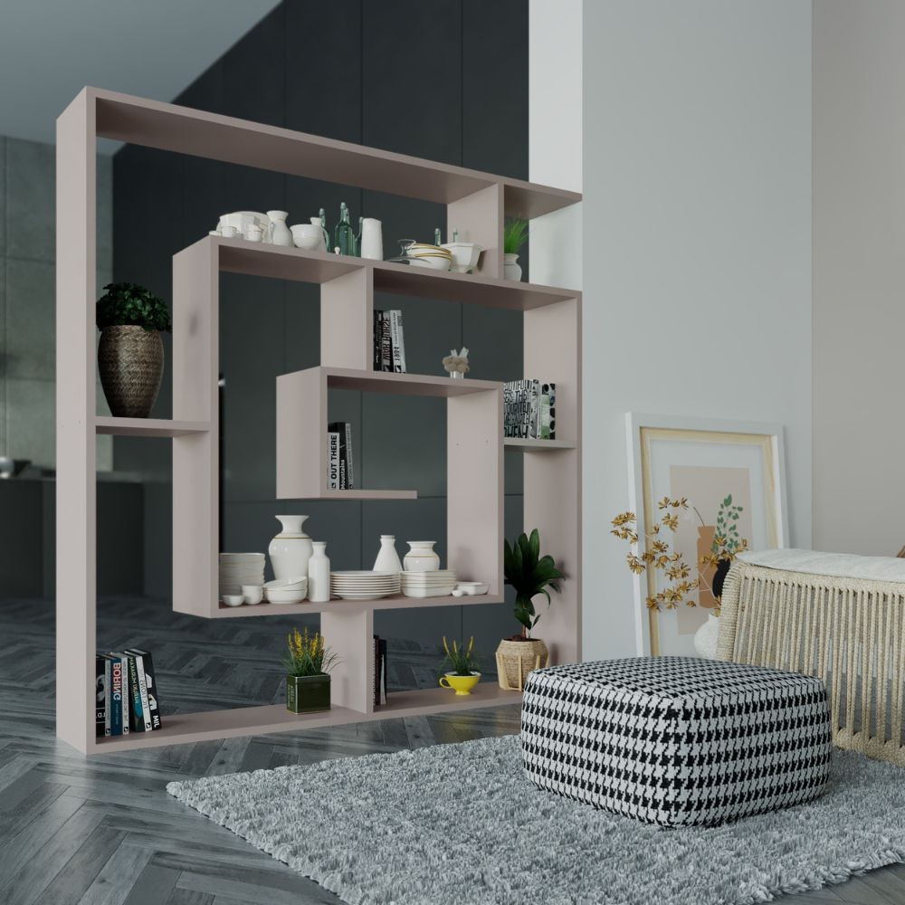 Libreria con 5 ripiani, colore light mocha, 129x125x22 cm