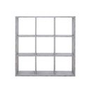 Libreria cubo 9 scomparti colore cemento 107x33xh.107 cm