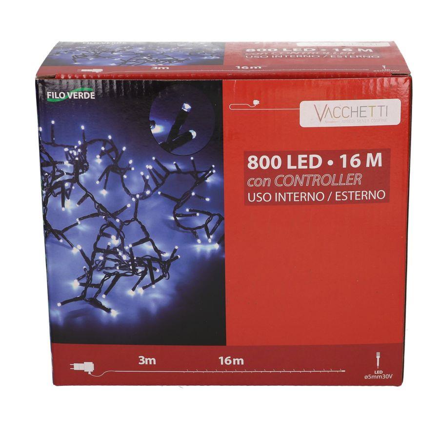 Luce filo 800 led multicolore controller cm1600 al. fissa uso esterno