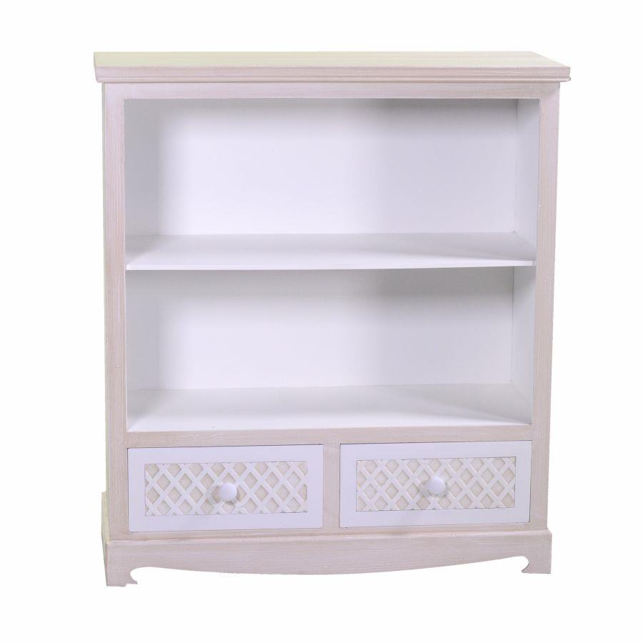 Mobile libreria 2 piani più 2 cassetti 85x35x95h cm
