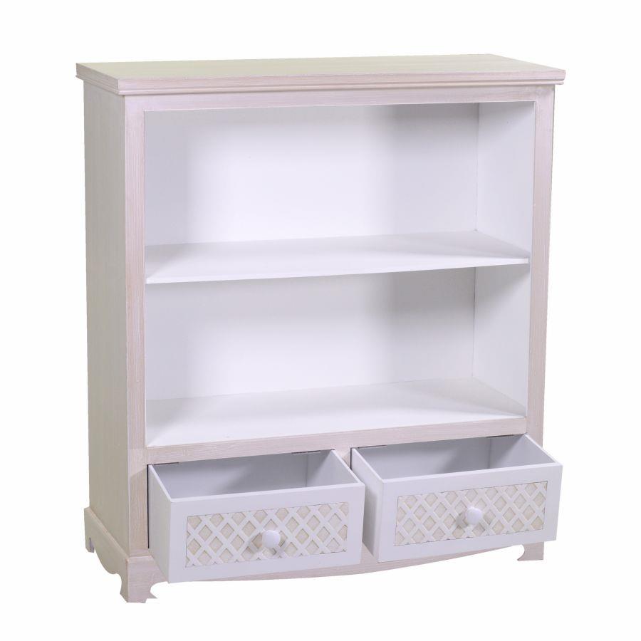 Mobile libreria 2 piani più 2 cassetti 85x35x95h cm