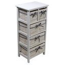 Mobiletto cassettiera bianco legno grezzo 2 + 3 cassetti cm 28 x 38 x h 81