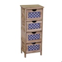 Mobiletto cassettiera legno grezzo 4 cassetti cm 23 x 30 x h 77