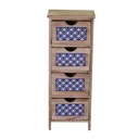 Mobiletto cassettiera legno grezzo 4 cassetti cm 23 x 30 x h 77