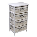 Cassettiera Hilary 4 cassetti bianco cm46x32xh81