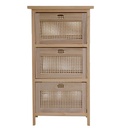 Mobiletto legno kate 3 cassetti naturale rettangolare cm 39,5 x 27 x h72