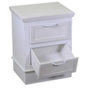 Mobiletto legno liverpool 2 cassetti bianco cm37x30h49
