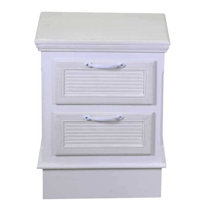 Mobiletto legno liverpool 2 cassetti bianco cm37x30h49