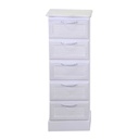 Mobiletto legno liverpool 5 cassetti bianco cm29x23h81
