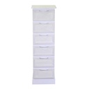 Mobiletto legno liverpool 6 cassetti bianco cm29x23h95