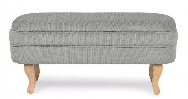 Panca contenitore Chenille vintage in velluto grigio chiaro 102x41x49h cm