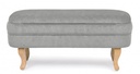 Panca contenitore Chenille vintage in velluto grigio chiaro 102x41x49h cm