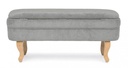 Panca contenitore Chenille vintage in velluto grigio chiaro 102x41x49h cm