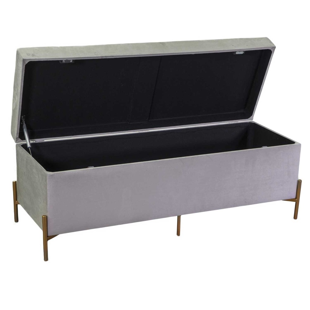 Panca velluto grigio chiaro cm115x40h45