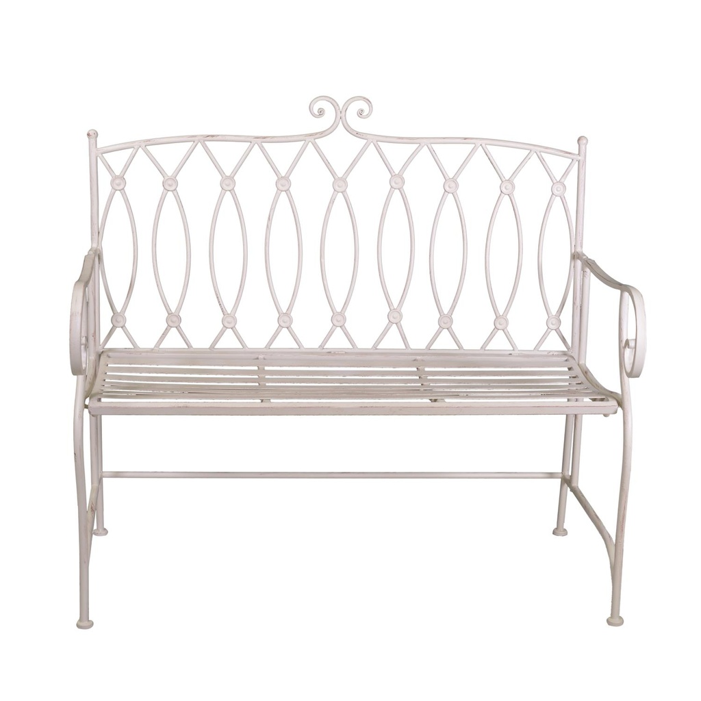 Panchina esterno  metallo ragusa bianco cm 104x 55 x h90
