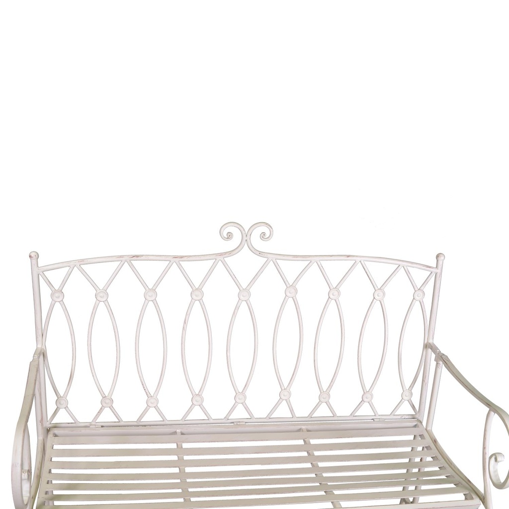 Panchina esterno  metallo ragusa bianco cm 104x 55 x h90