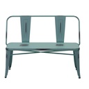 Panchina ferro bristol azzurro antico con schienale cm51x111h82,5