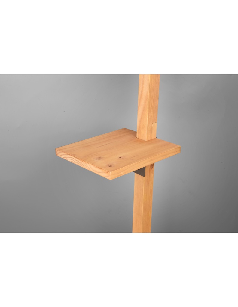 Piantana Vintage Mensole Legno Paralume Nichel Rodrigo Trio Lighting