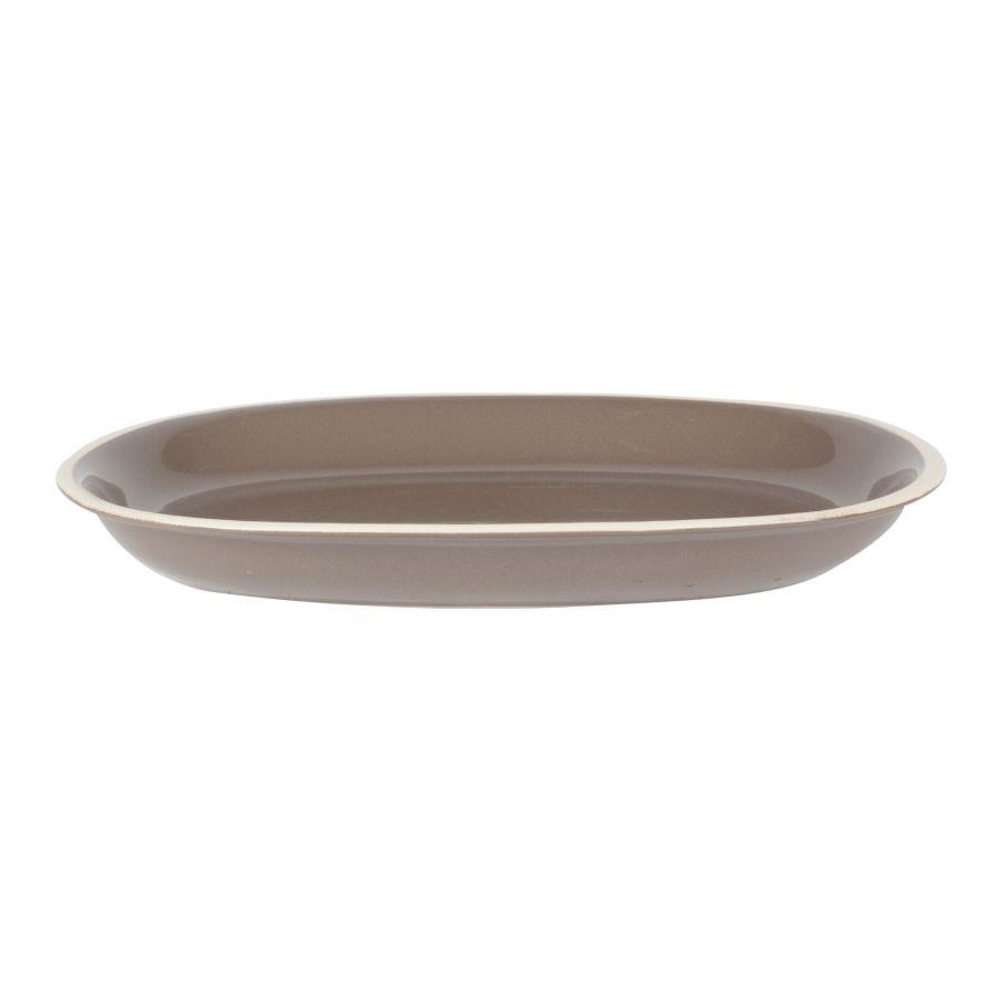 Otello dove cream oval plate cm36x25,5h4,5