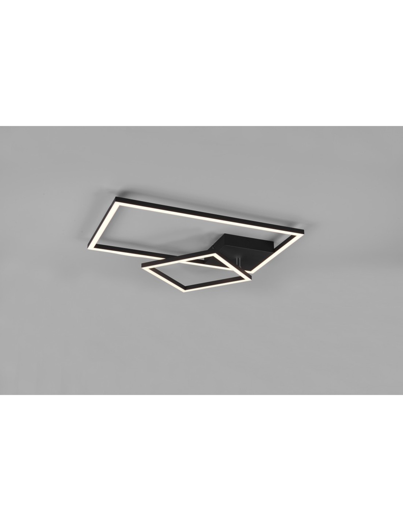 Plafoniera Da Soffitto Squadrata Orientabile Led Dimmer Padella Nero Trio Lighting