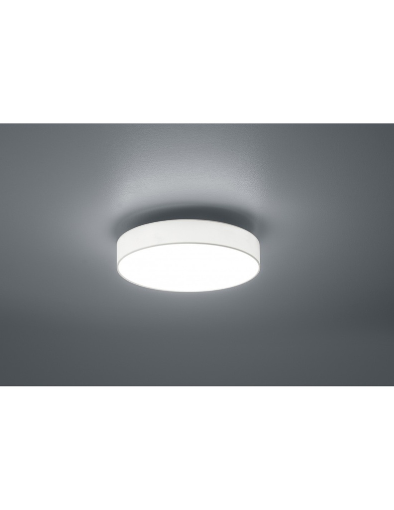 Plafoniera Led Dimmer Cambio Colore Paralume Tessuto Bianco Lugano Ø40 cm Trio Lighting