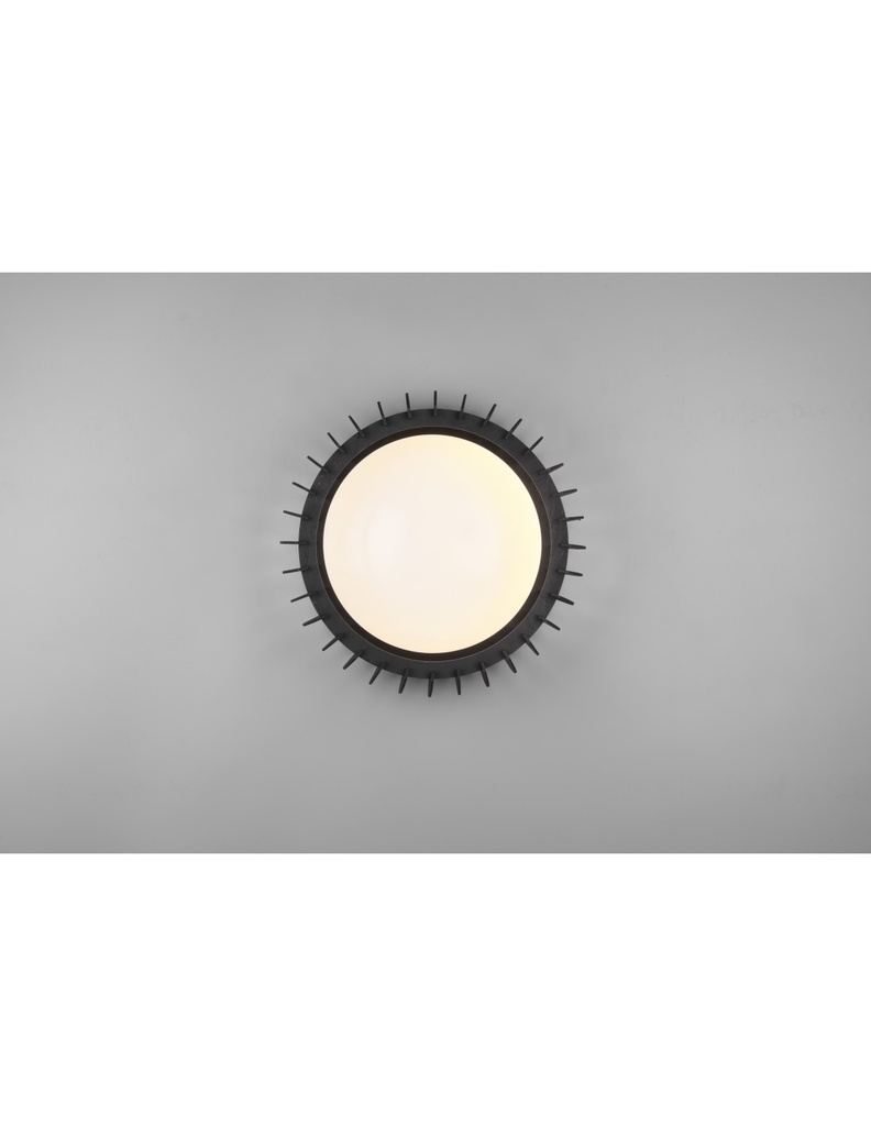 Plafoniera Listelli Legno Nero Led Dimmer Monte Ø40 cm Trio Lighting