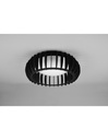 Plafoniera Listelli Legno Nero Led Dimmer Monte Ø40 cm Trio Lighting