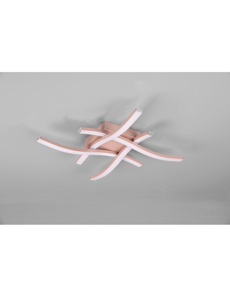 Plafoniera Moderna Design Hashtag Route Oro Rosa Led 4000k Trio Lighting