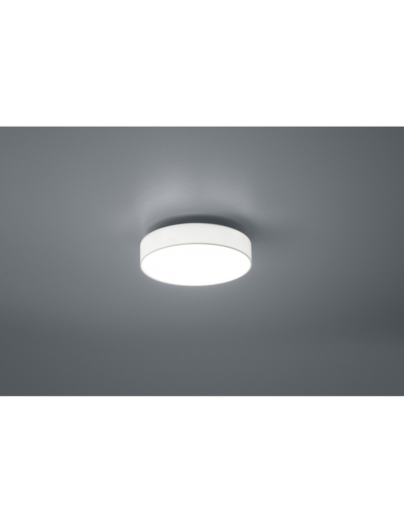 Plafoniera Soffitto Led Dimmer Cambio Colore Tessuto Bianco Lugano Ø30 cm Trio Lighting