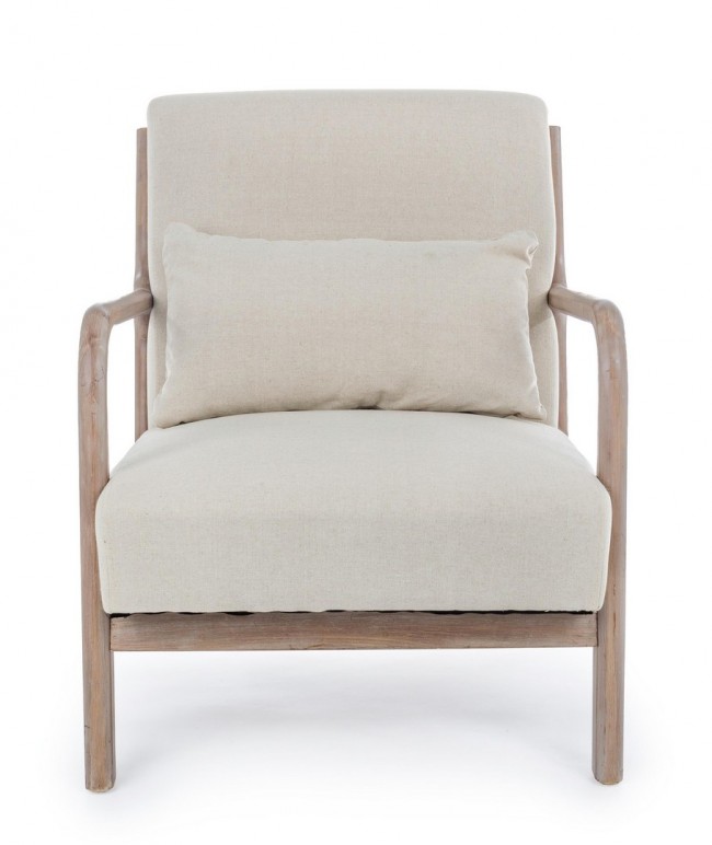 Poltrona Ancilla Vintage in lino cotone con cuscino
