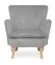Poltrona grigio chiaro in tessuto stile vintage