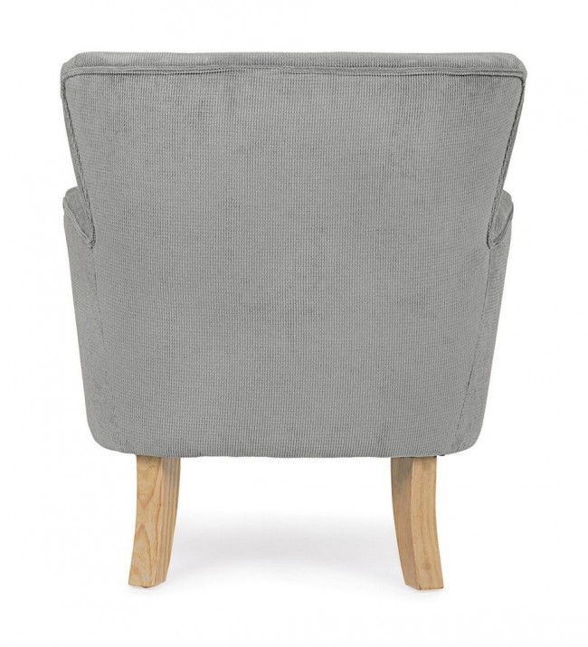 Poltrona grigio chiaro in tessuto stile vintage