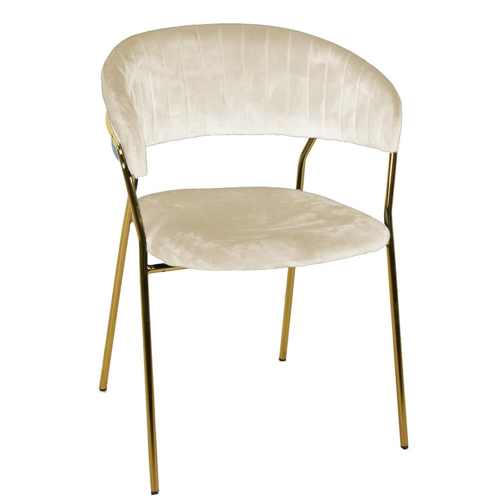 Poltrona in velluto Brendeburgo crema