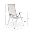 Poltrona per esterno Pieghevole CRUISE Bianco 59x71x h 113 cm