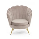 Poltrona retro in velluto grigio chiaro modello pavone